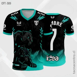 Camiseta de Futbol Negro con verde