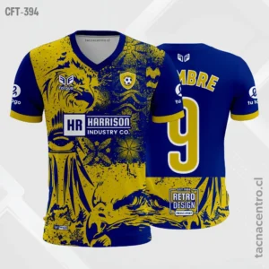 Camiseta de Futbol azul y dorado