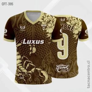 Camiseta de Futbol cafe con crema