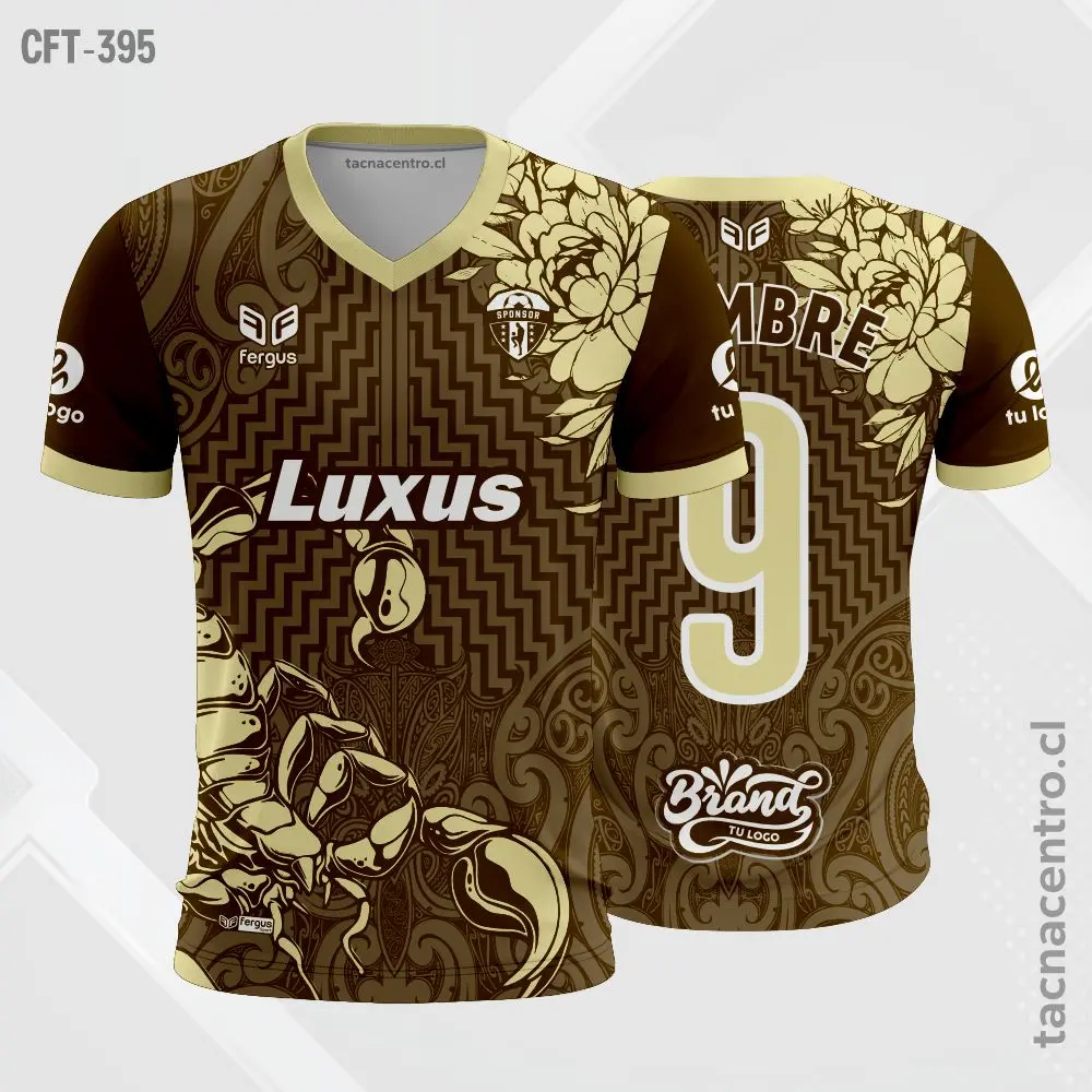 Camiseta de Futbol Morado con verde jade 2 Camiseta de Futbol cafe con crema