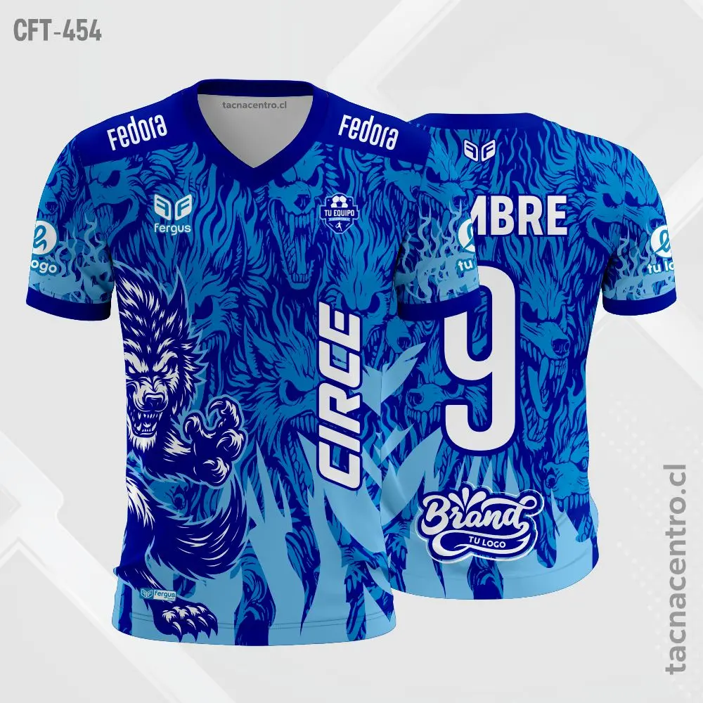 Camiseta de Futbol tela Dri-fit morado y amarillo 2 Camiseta de Futbol tela Dri-fit celeste con azul