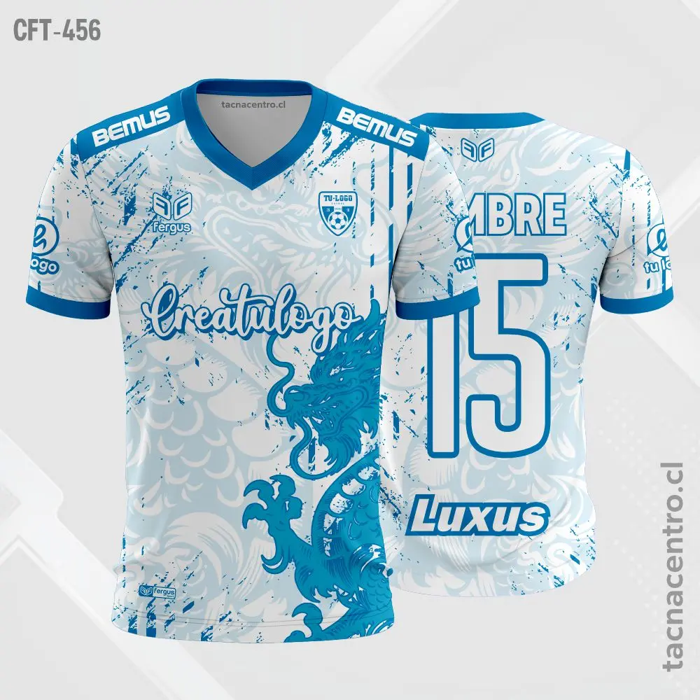 Camiseta de Futbol tela Dri-fit beige y rosado 3 Camiseta de Futbol tela Dri-fit blanco y celeste