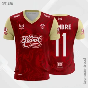 Camiseta de Futbol tela Dri-fit rojo y crema