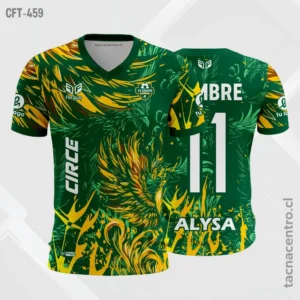 Camiseta de Futbol tela Dri-fit verde y amarillo