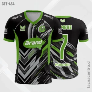 Camiseta de Futbol tela Dri-fit negro y verde