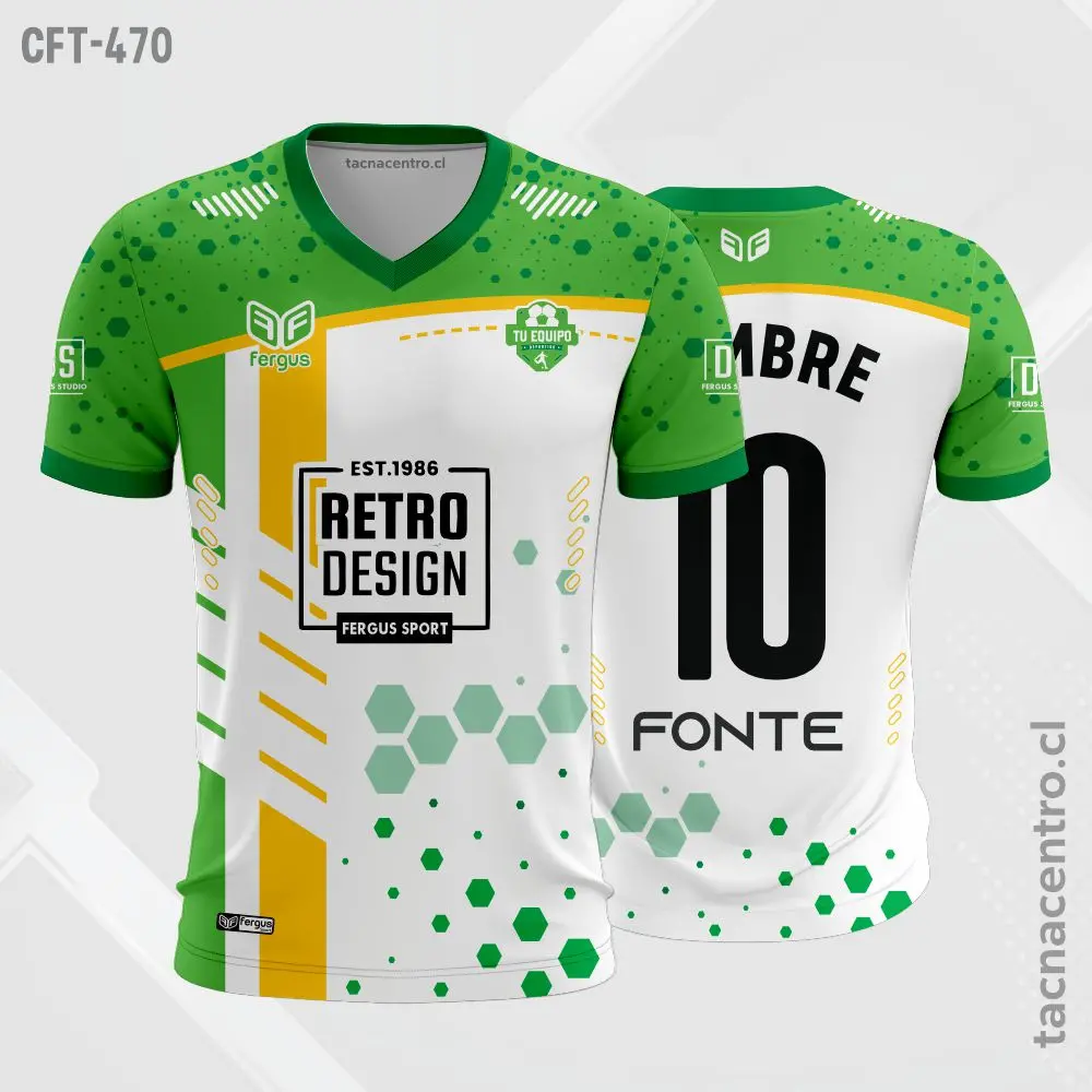 Camiseta de Futbol tela Dri-fit blanco y lila 2 Camiseta de Futbol tela Dri-fit blanco y verde