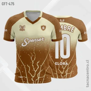 Camiseta de Futbol tela Dri-fit cafe con crema