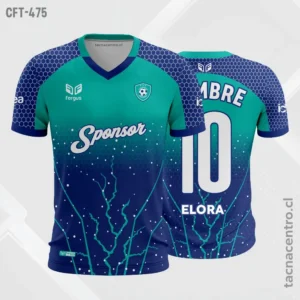 Camiseta de Futbol tela Dri-fit verde con azul