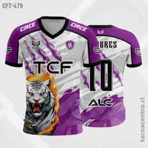 Camiseta de Futbol tela Dri-fit tigre morado