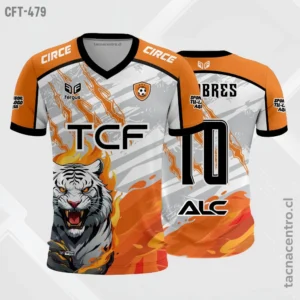 Camiseta de Futbol tela Dri-fit tigre naranja