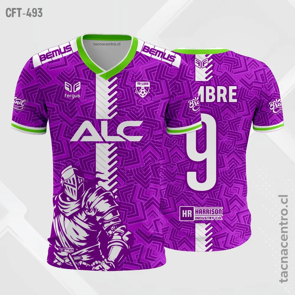 Camiseta de Futbol tela Dri-fit fucsia y verde