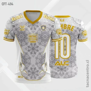 Camiseta de Futbol tela Dri-fit gris y blanco