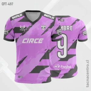 Camiseta de Futbol tela Dri-fit rosado y gris