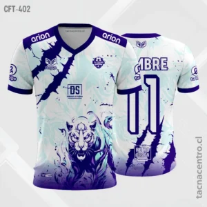 Camiseta de Futbol Pantera celeste y morado
