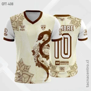Camiseta de Futbol crema con cafe