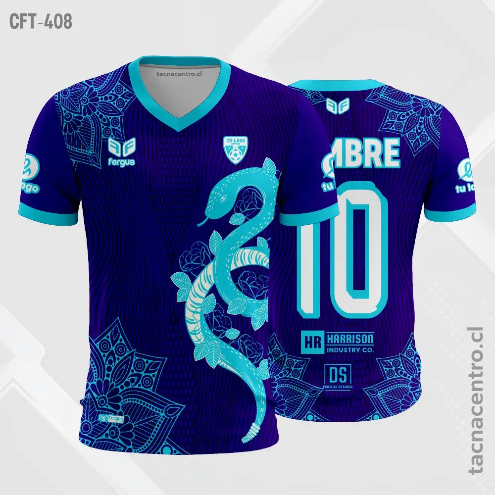 Camiseta de Futbol Amarillo y ribetes azules 3 Camiseta de Futbol morado con turquesa