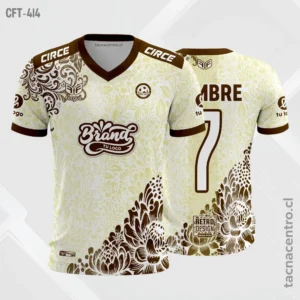Camiseta de Futbol crema con cafe