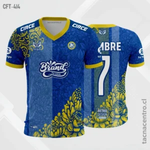 Camiseta de Futbol azul con dorado