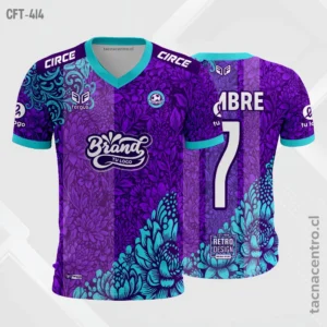 Camiseta de Futbol Morado y Turquesa