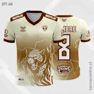 Camiseta de Futbol Leopardo crema