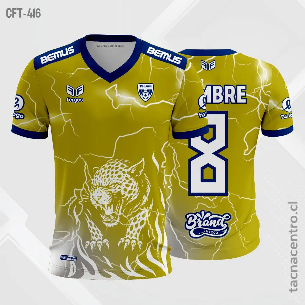 Camiseta de Futbol Leopardo dorado