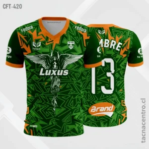 Camiseta de Futbol Verde y naranja