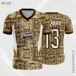 Camiseta de Futbol cafe con crema