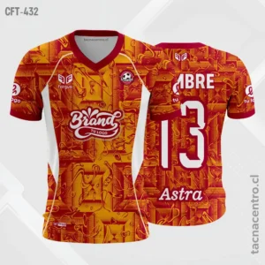 Camiseta de Futbol Naranja con rojo