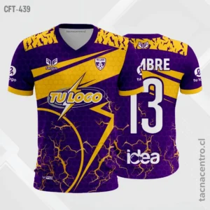 Camiseta de Futbol Morado con amarillo oro