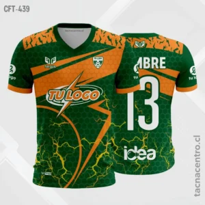 Camiseta de Futbol verde y naranja