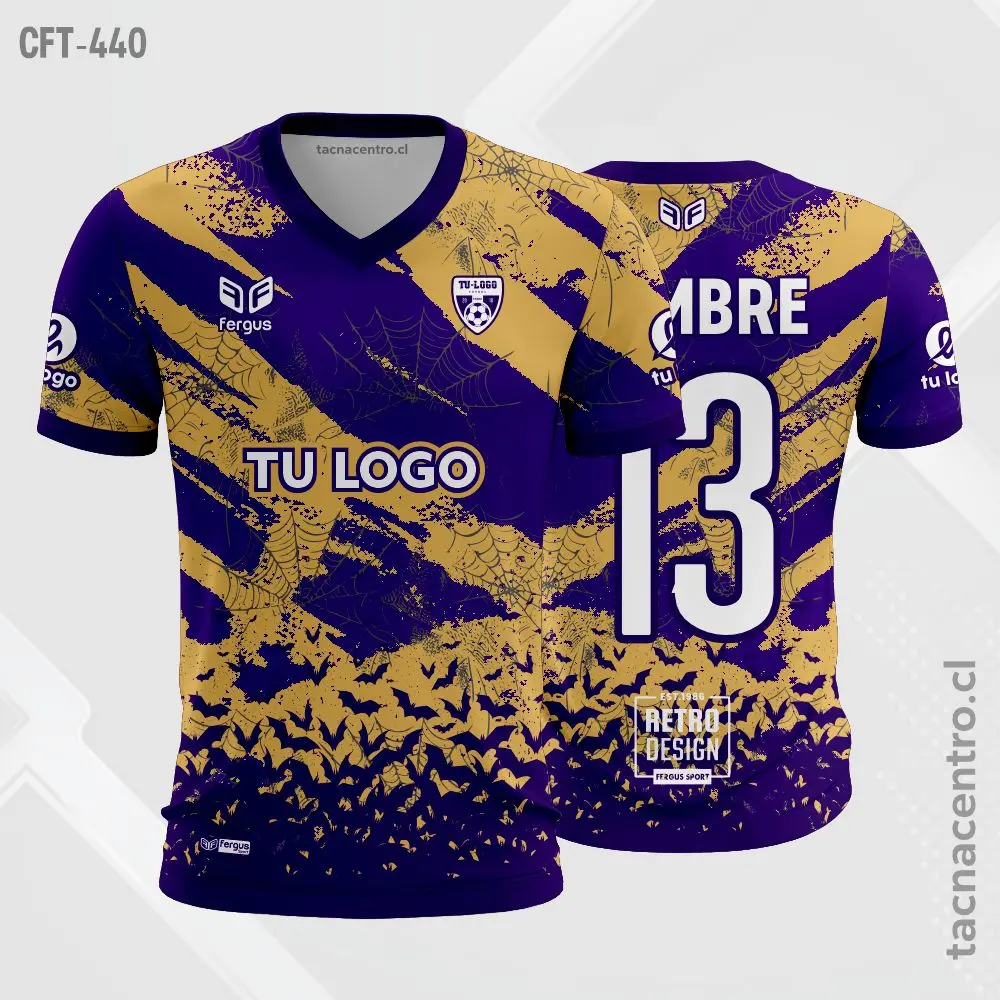 Camiseta de Futbol Celeste con rayas rosadas 3 Camiseta de Futbol morado y naranja