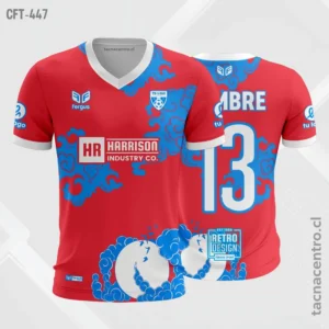 Camiseta de Futbol rojo con celeste