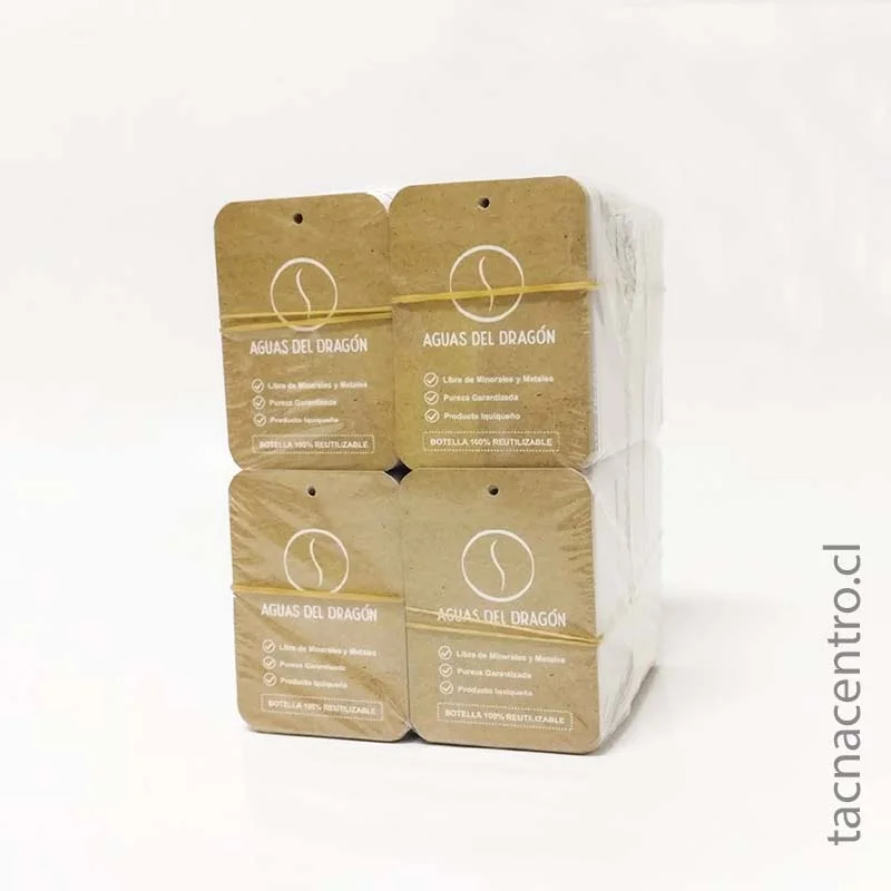 foto de hang tag para venta de agua embotellada