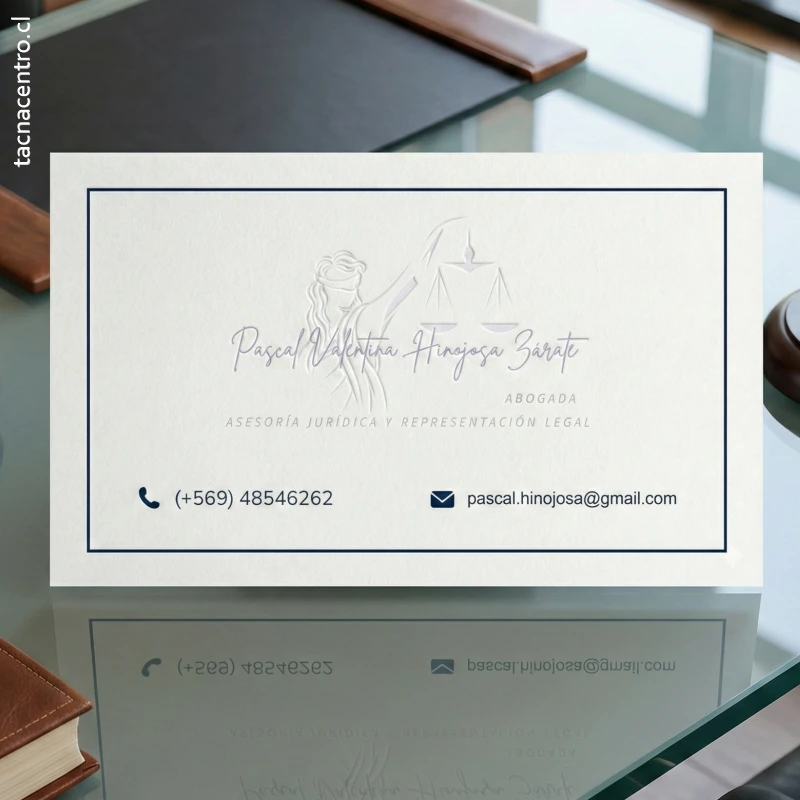 Profesionales de áreas como arquitectura, diseño, abogados, consultorías, finanzas y salud. tarjetas con relieve o repujado