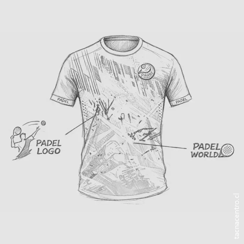 boceto de camisetas de padel