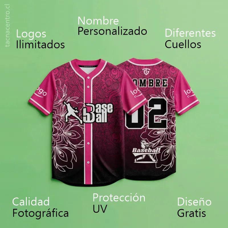 características de camisetas de beisbol personalizadas