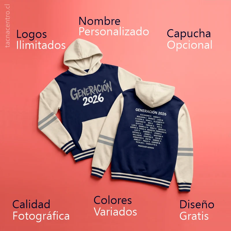 características polerones de 4to medio personalizados