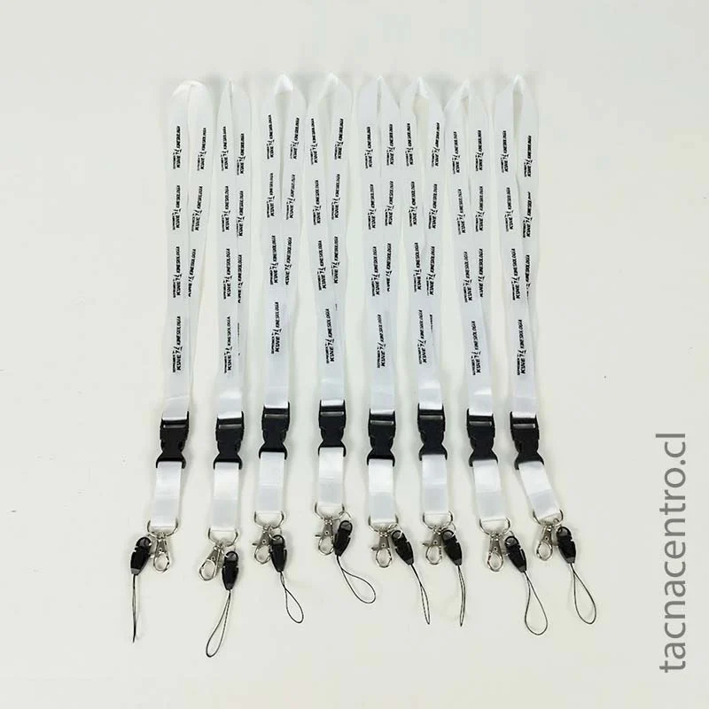 foto de lanyards personalizados para publicidad color blanco