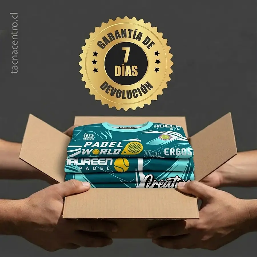 garantía de devolución de camisetas padel personalizadas