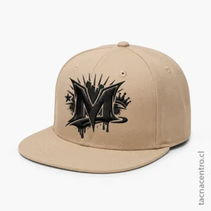 Gorra rapera beige bordada con diseño personalizado 2026.