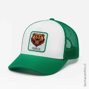 Gorra Trucker verde militar estilo Goorin Bros con malla de alta calidad para empresas 2026.