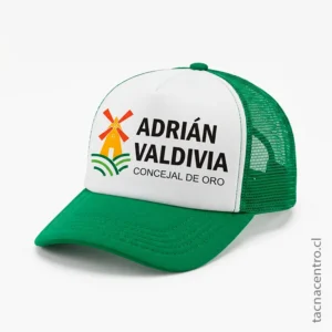 Gorra de malla verde para promoción en campañas políticas y eventos masivos 2026.