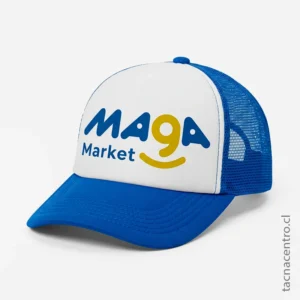 Gorra de malla azul personalizada para personal de empresas y atención al cliente 2026.