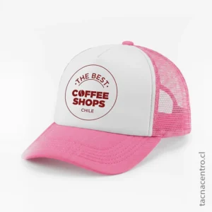 Gorras de Malla Sublimadas rosadas personalizadas en chile