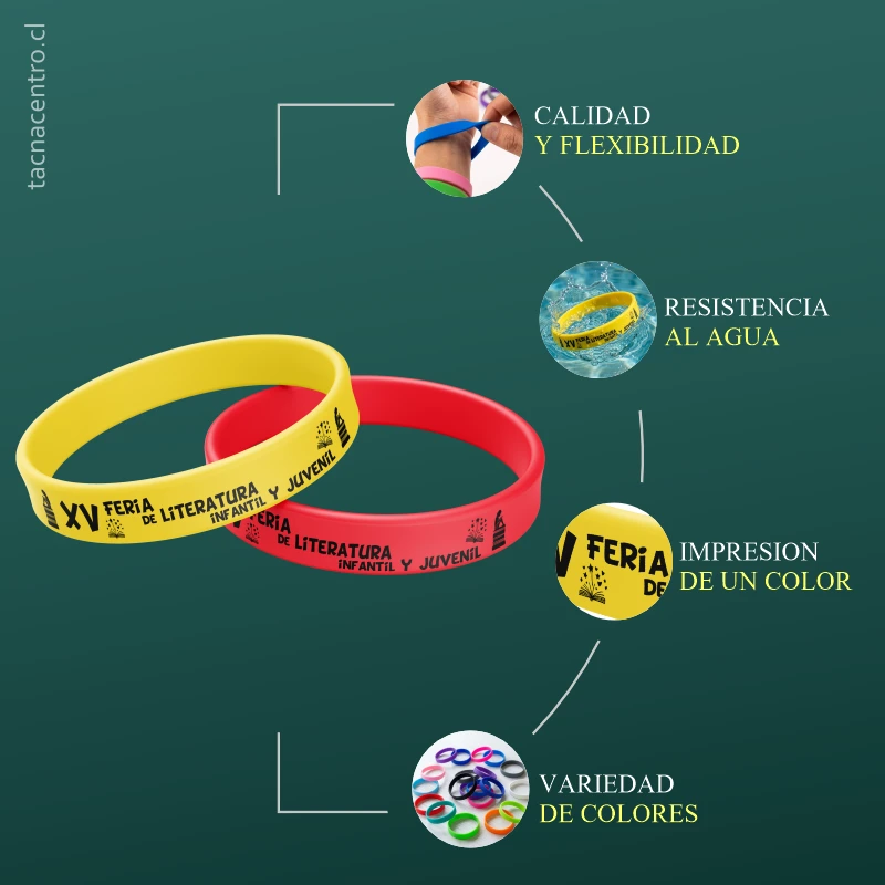 Características de pulseras de silicona en chile 2026