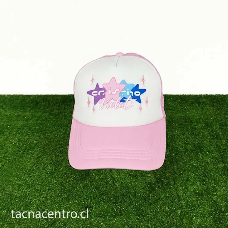 foto de gorra de malla rosada