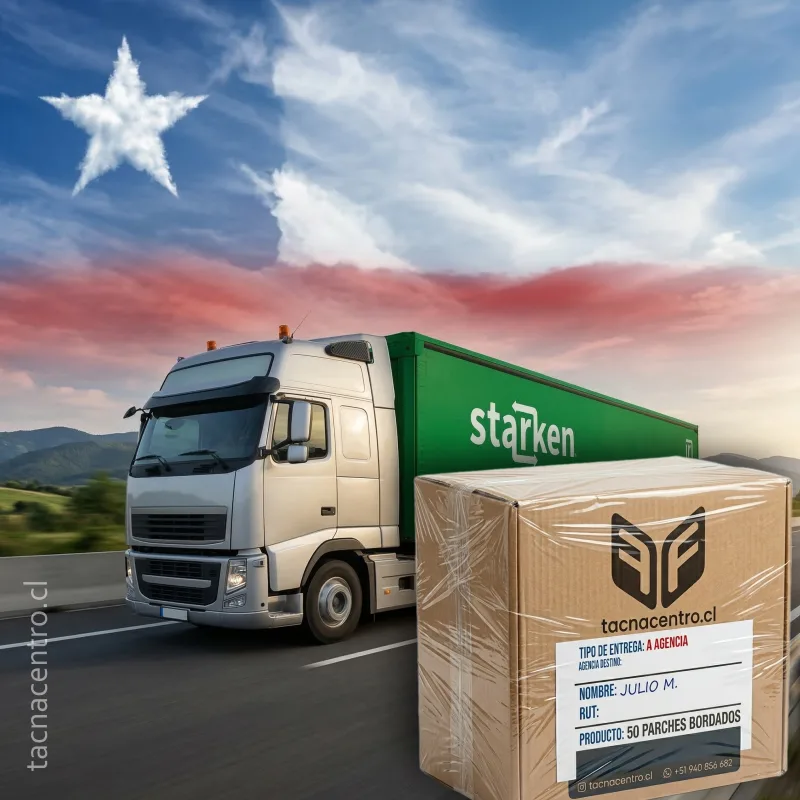 Transporte y envío de los parches personalizados en chile