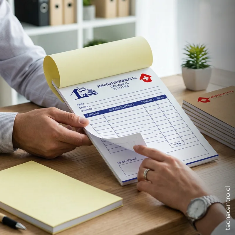 Diferentes medidas y formatos disponibles para talonarios de notas de venta y recibos.