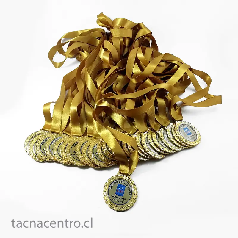 Medalla de Graduación y Mérito Escolar con Logo de Colegio Personalizado